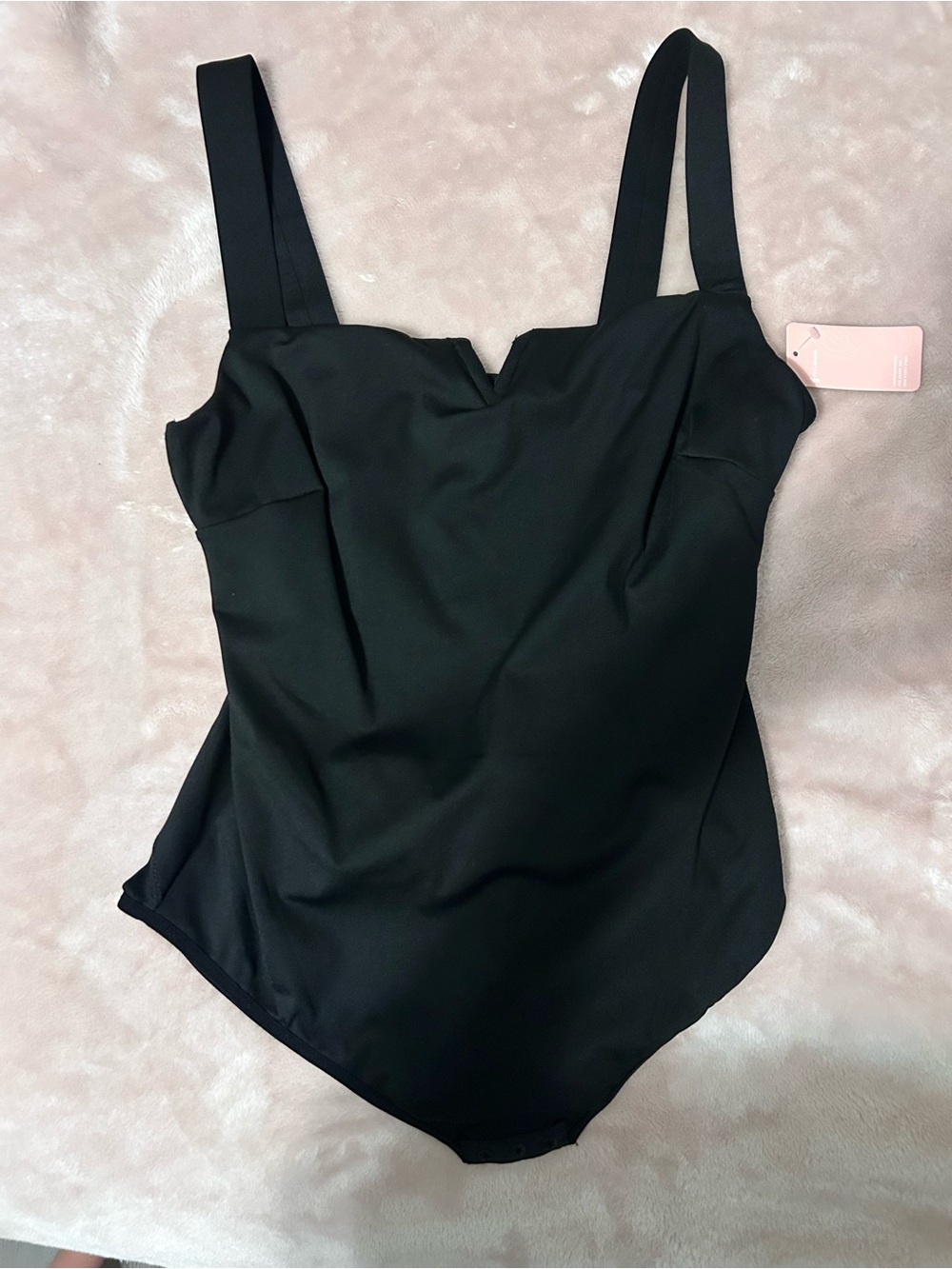 Black One-Piece with Square Straps